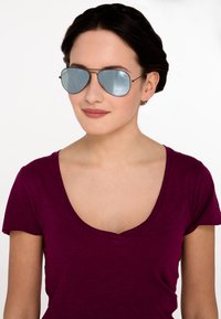 Ray-Ban AVIATOR LARGE UNISEX - Óculos de sol - gunmetal/crystal silver mirror