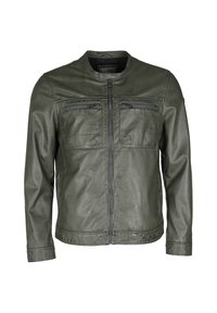JCC - Leather jacket - olive Thumbnail Image 1