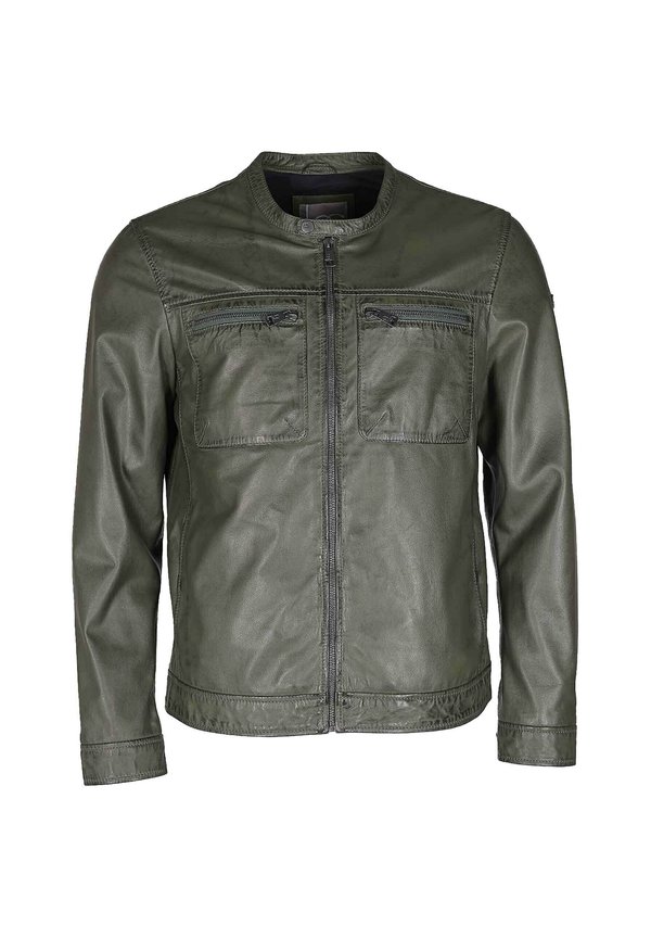 Lederjacke - olive