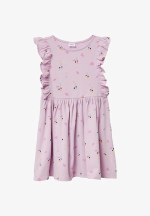 KURZES MIT ALL-OVER-PRINT UND VOLANTÄRMELN - Haljina od žerseja - flieder
