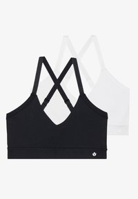 ESSENTIAL 2 PACK MEDIUM SUPPORT SPORTS BRA WITH ADJUSTABLE CROSS BACK - Sport-bh met medium support - white/black