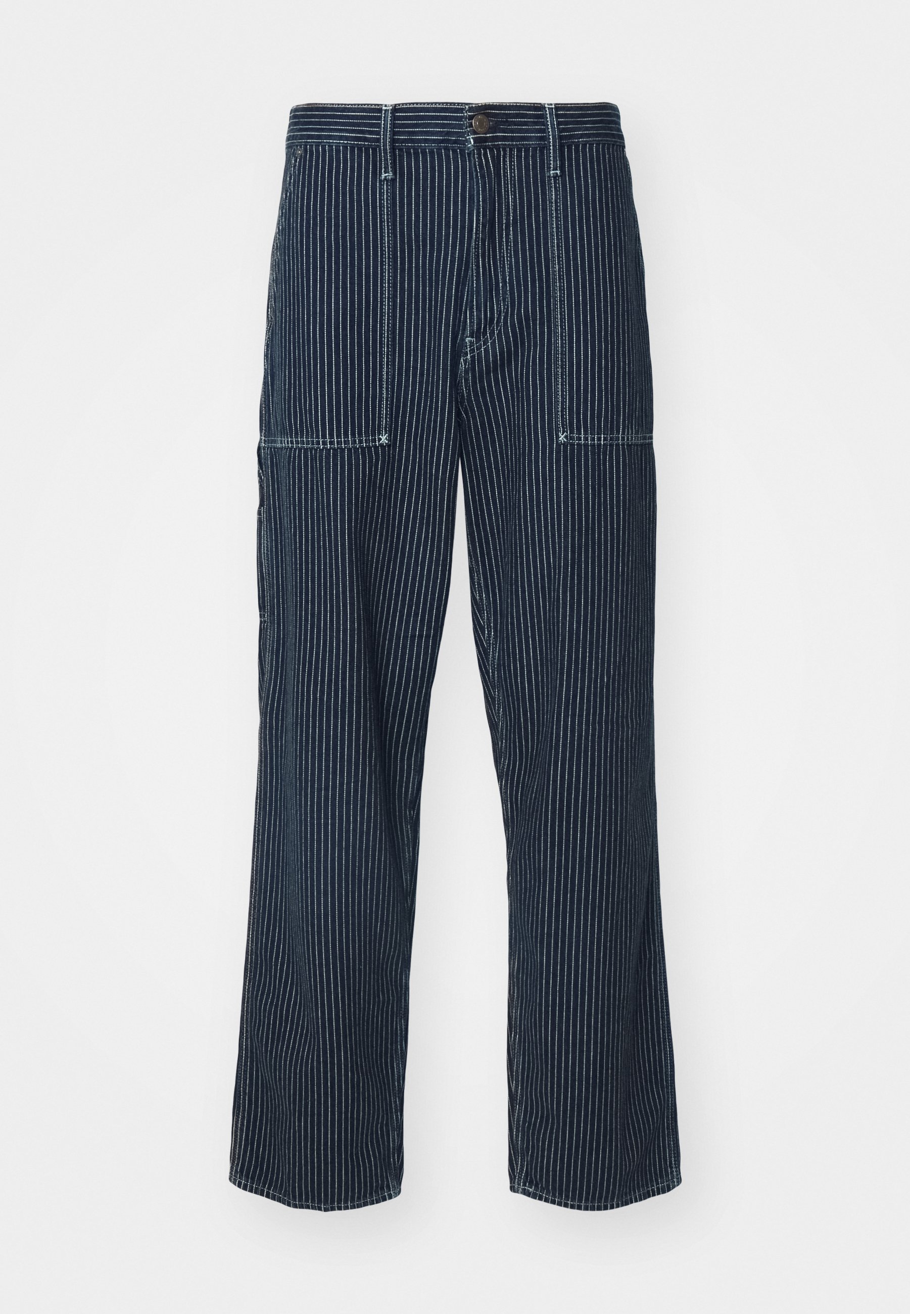 GAP BAGGY CARPENTER PANT - Baggy Jeans - navy pinstripe/dark blue