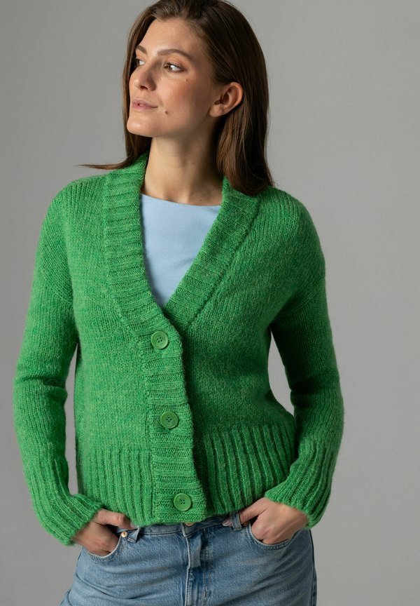 WITH BUTTONS - Strickjacke - grã¼n