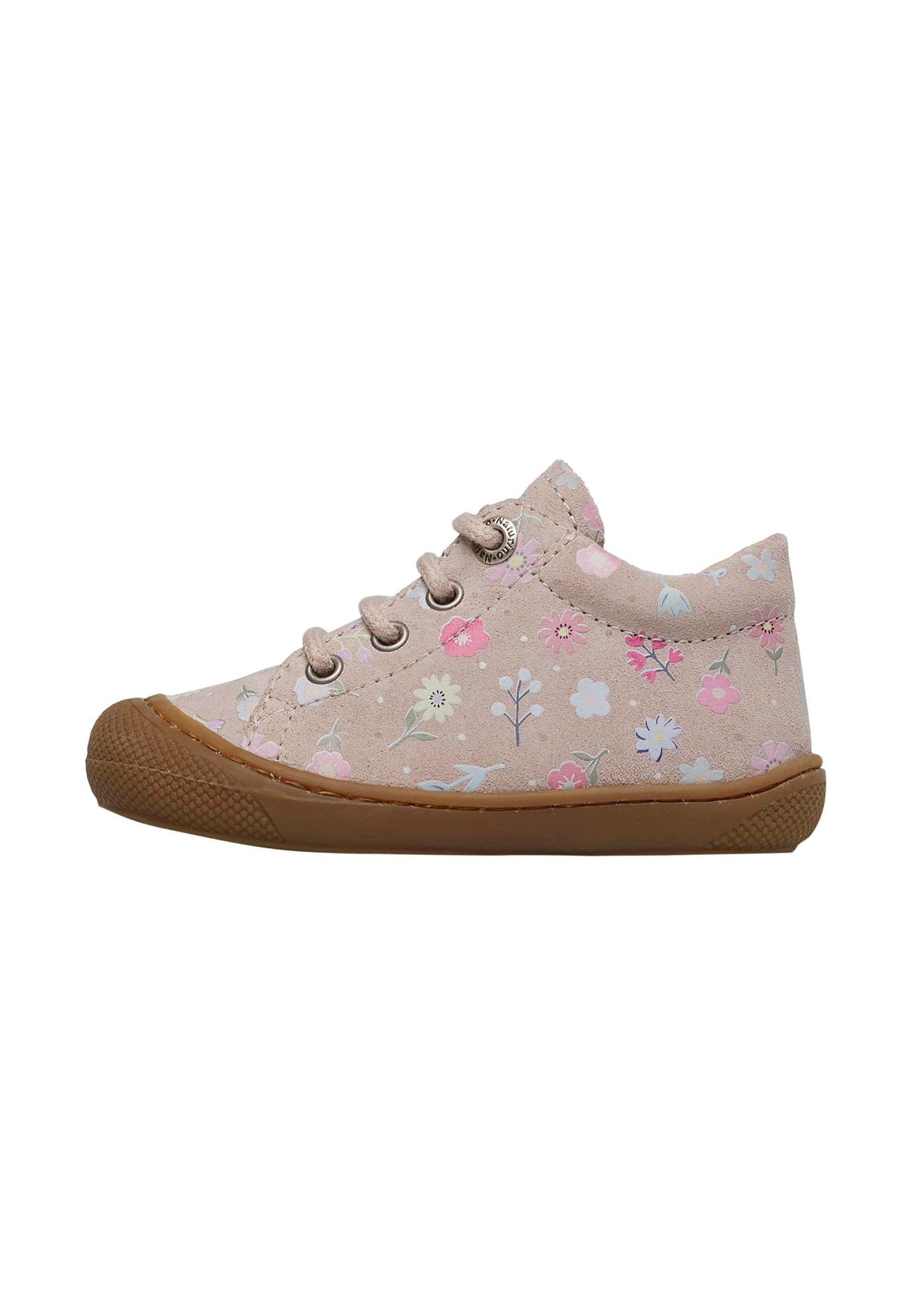 Scarpe Primi Passi Naturino Per Bambini - In Tessuto Con Stampa Fiori, Suola In Gomma, Chiusura A Strappo Regolabile