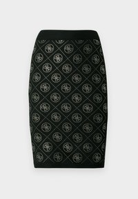 RHINESTONES SKIRT - Zīmuļsvārki - jet black