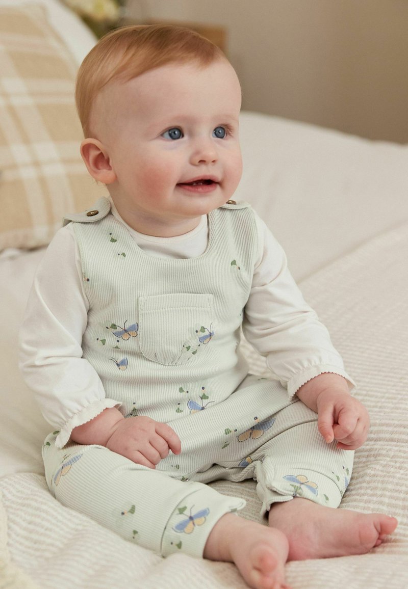 Next BABY DUNGAREES Long sleeved top sage green floral/green Zalando