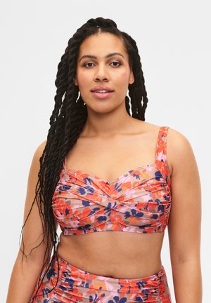 Zizzi BEDRUCKTES - Bikini-Top - retro flower