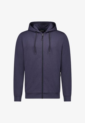 Hoodie met ritssluiting in donkerpaars. Gemaakt van een katoenmix, met verstelbare trekkoorden, zijzakken en elastische boorden en zoom.