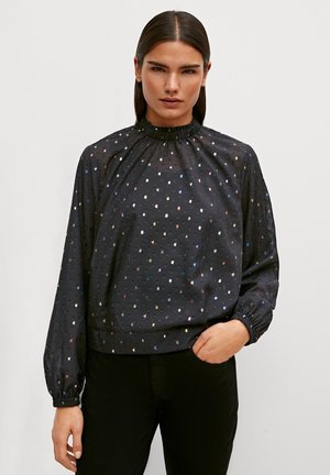 comma casual identity MIT GLITZERDETAILS - Blouse - schwarz
