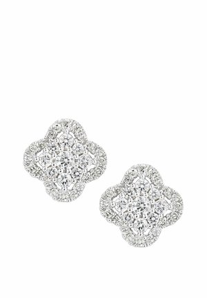 DIAMOND CLUSTER SQUARE  - Kõrvarõngad - white gold-coloured