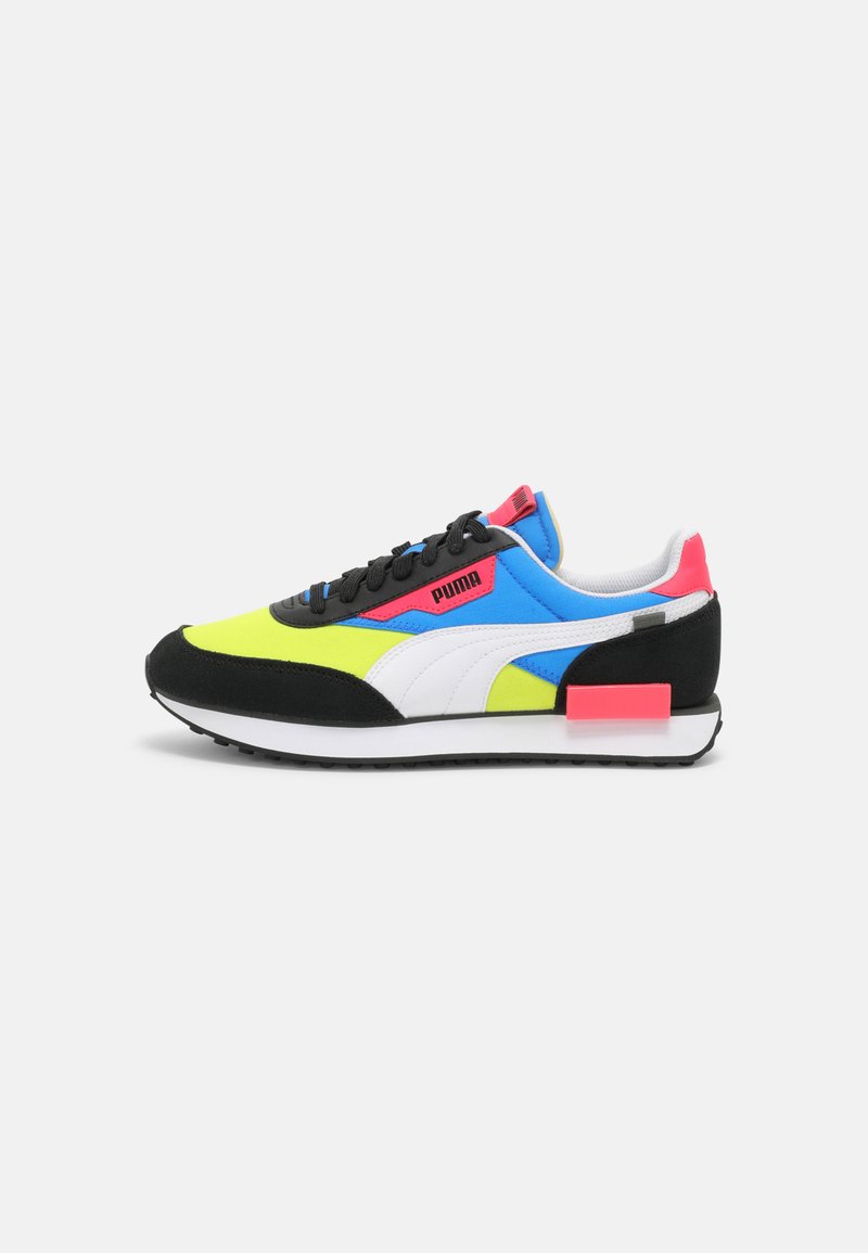 Puma FUTURE RIDER PLAY ON UNISEX - Sapatilhas - black/yellow glow/bluemazing