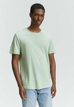 TOM TAILOR DENIM OPEN EDGE MELANGE - T-shirt basic - fresh mint green