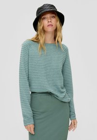 QS MIT STRUKTURMUSTER - Pullover - salbeigrün