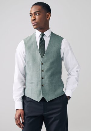 REGULAR FIT - TEXTURED - Öltönymellény - green