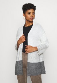 JDY JDYELANORA STRIPE  - Casaco de malha - dark grey melange
