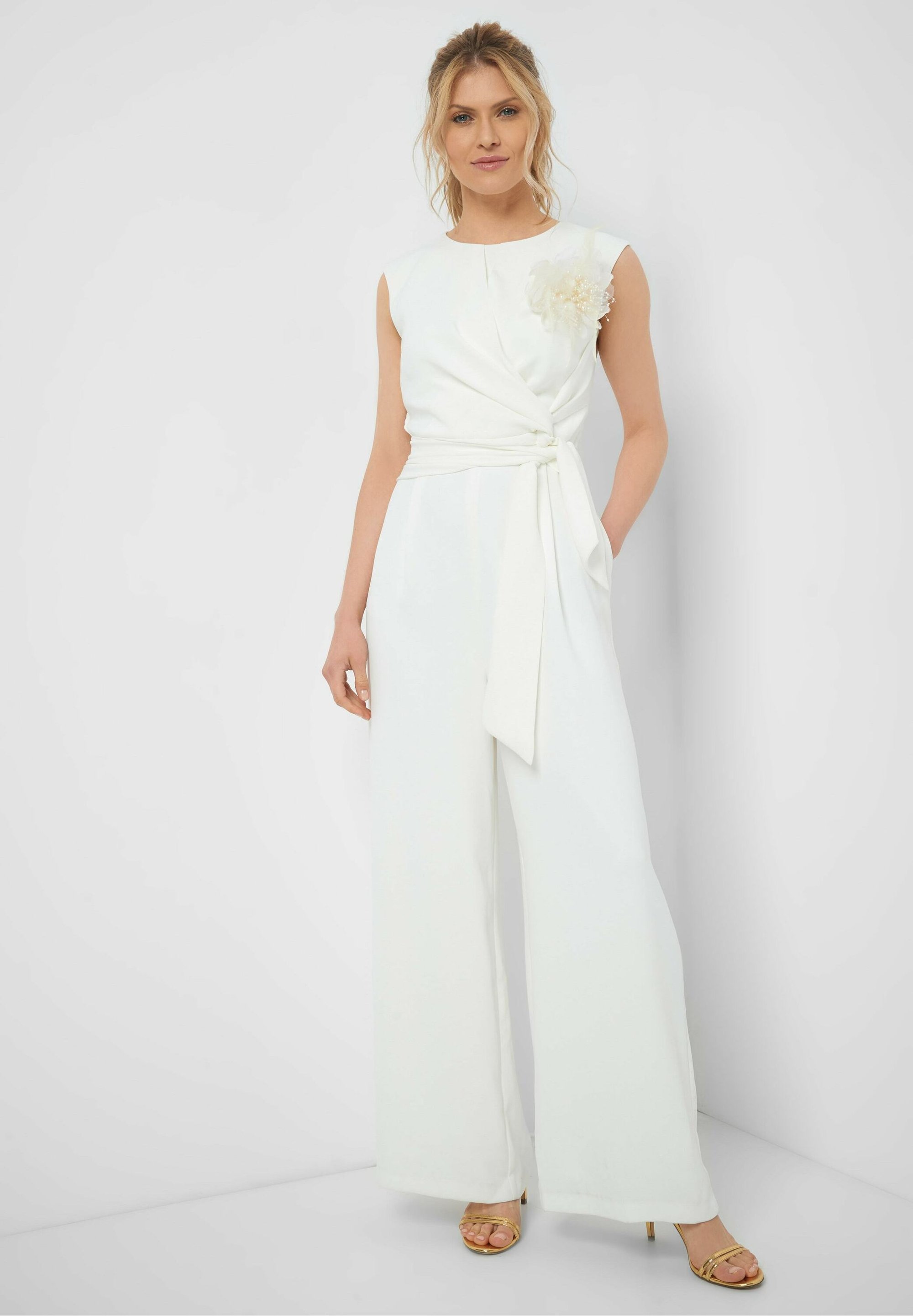 Orsay Hochzeits Jumpsuit Wolkengrau Beige Zalando De 