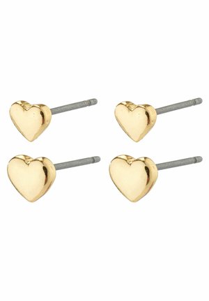 AFRODITTE  HEART STUD 2 PACK - Øreringe - gold-coloured