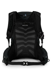 Osprey Airscape ryggsäck i svart har en nätbakpanel, justerbara remmar och en strömlinjeformad design för luftflöde och komfort.