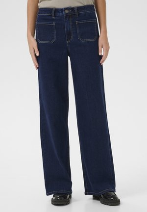 Kaffe KAKARLA - Tiesaus kirpimo džinsai - dark unwashed blue