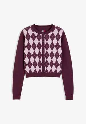 Tommy Jeans, Cardigan - calypso berry / argyle