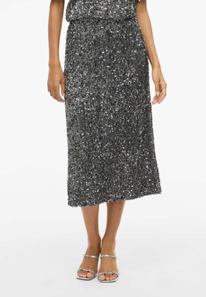 VILA MIDI VIFAITH PAILLETTEN - Jupe crayon - poppy seed