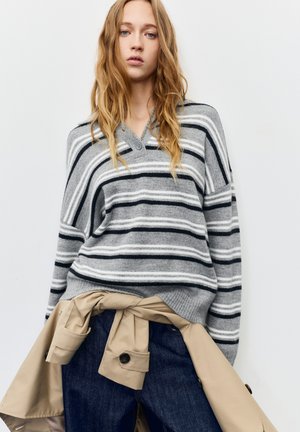 STRIPED - Pólóing - light grey