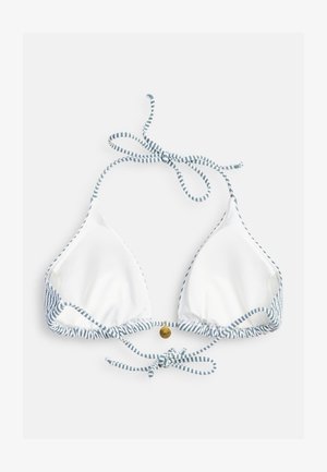 Seaside, SEERSUCKER BIKINI TRIANGLE TIE TOP W - Bikinitop - sage green stripe