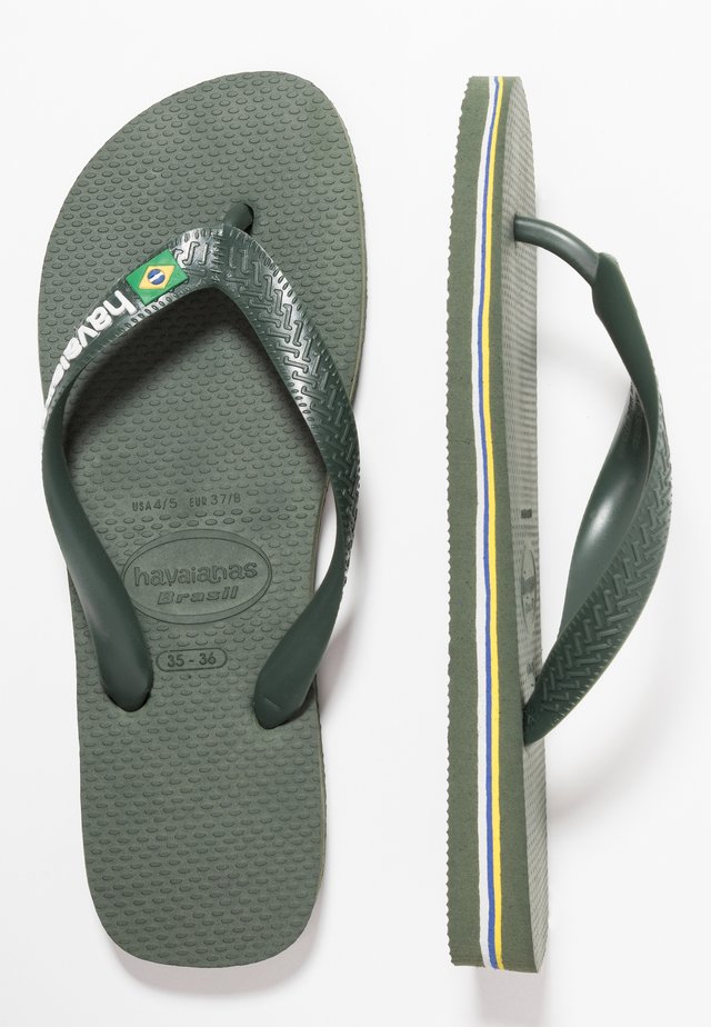 BRASIL LOGO - Teenslippers - green olive