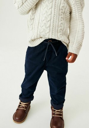LINED PULL ON CORD - Trousers - navy blue