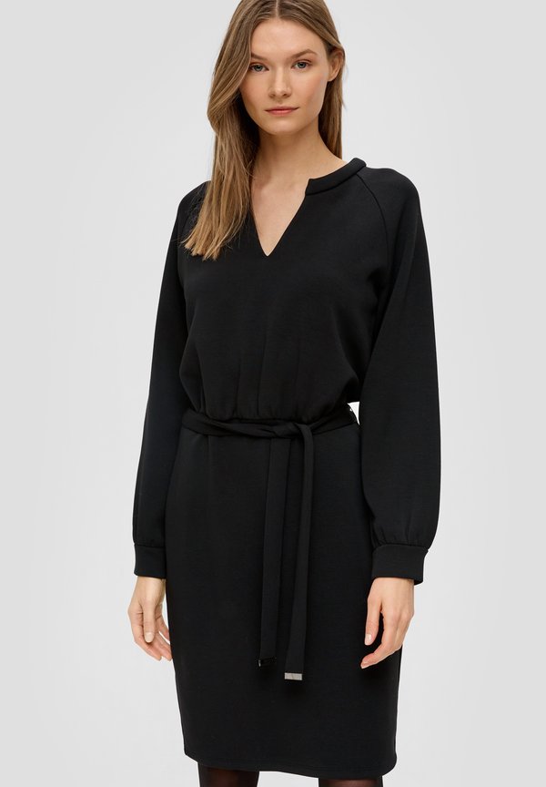 MIT RAGLANÄRMLEN - Jerseykleid - schwarz