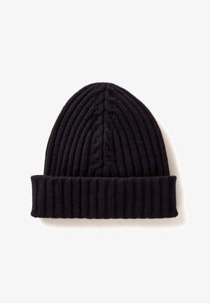 United Colors of Benetton IN CABLE WITH TURN UP CUFF - Berretto - black