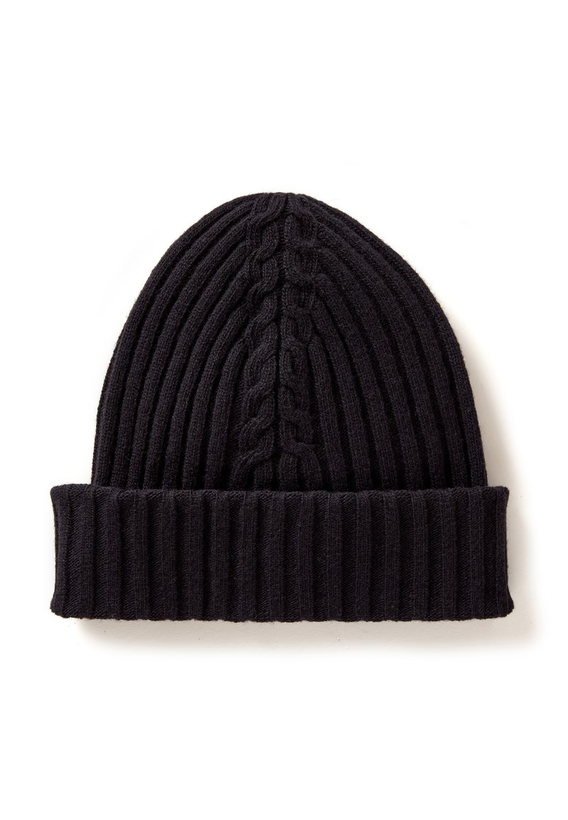United Colors of Benetton IN CABLE WITH TURN UP CUFF - Berretto - black