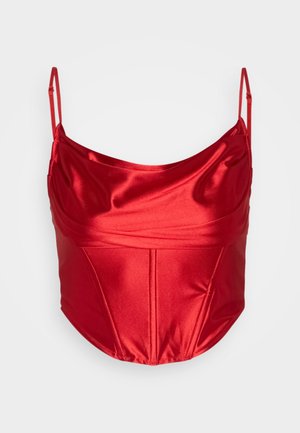 WAL G. CHRISTIAN CORSET CROP - Blouse - red