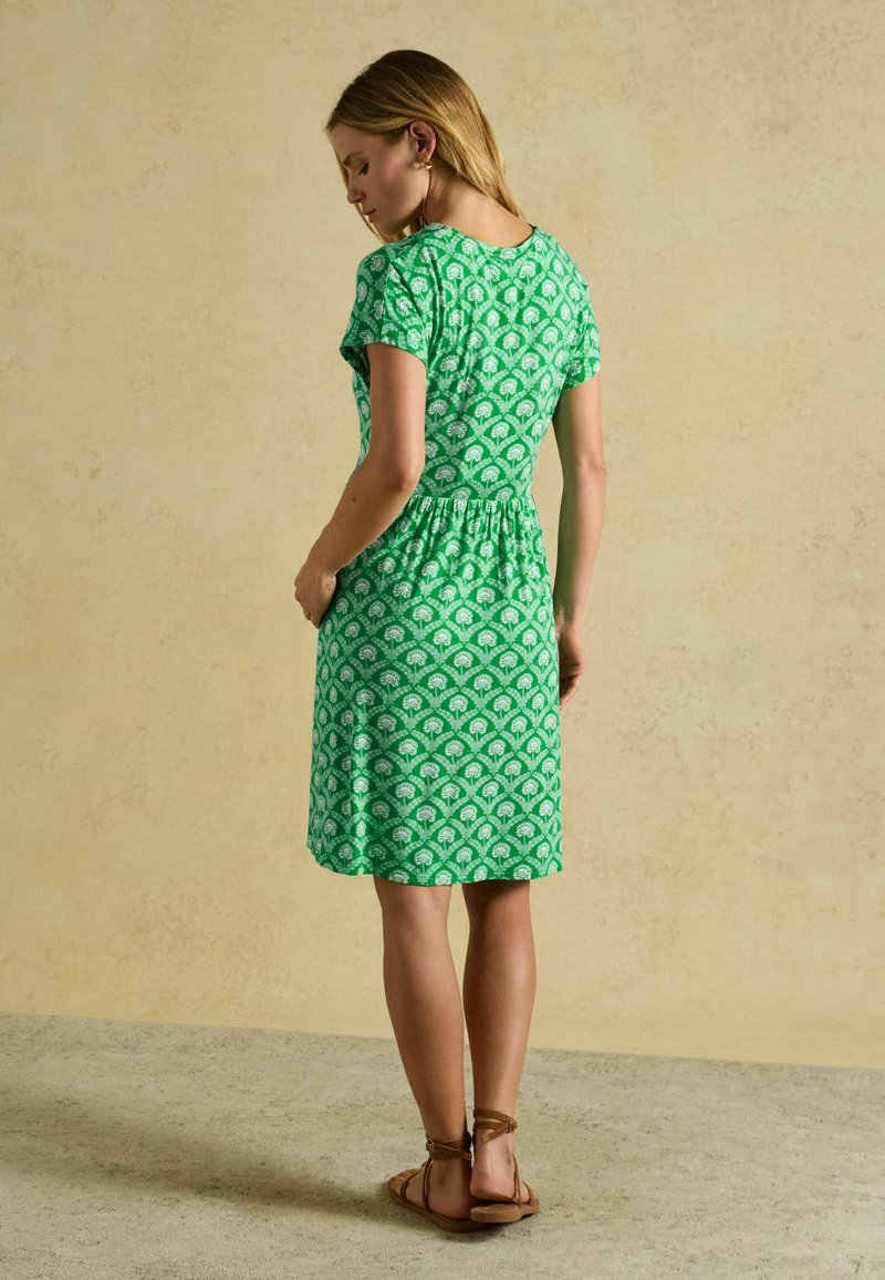 joules green floral dress Jersey - & white foulard/green Frill dress