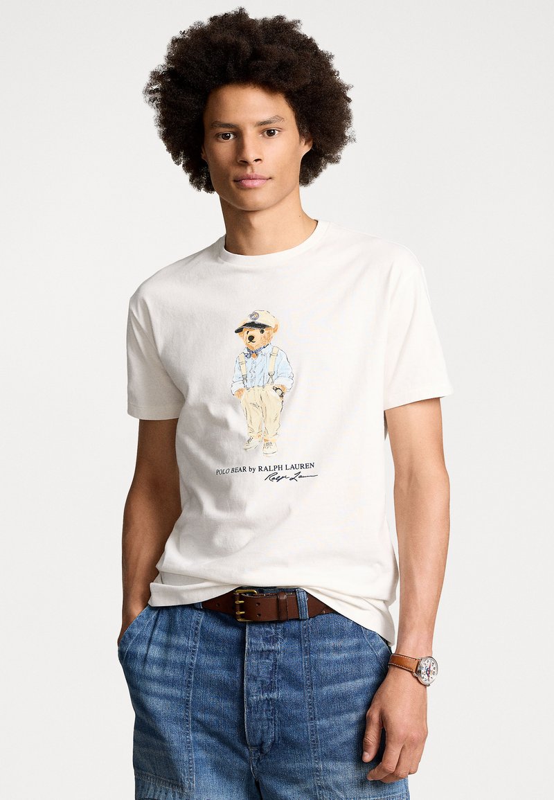 Polo Ralph Lauren CLASSIC FIT POLO BEAR JERSEY T SHIRT - Tricou cu imprimeu - white