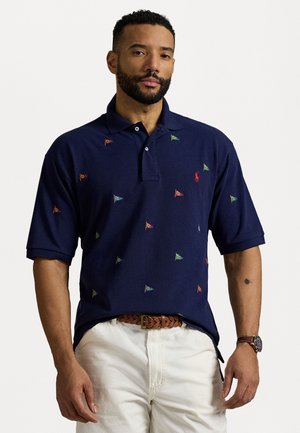 FLAG EMBROIDERED MESH POLO SHIRT - Poloskjorter - newport navy