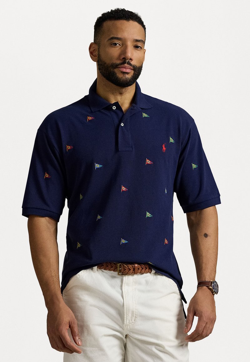 Polo Ralph Lauren Big & Tall - FLAG EMBROIDERED MESH POLO SHIRT - Poloskjorter - newport navy, Forstørre