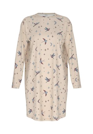 mey, MEY DAMEN NACHTHEMD SERIE WINTER BIRDS MIT PRINT - Nachtjapon - almond milk