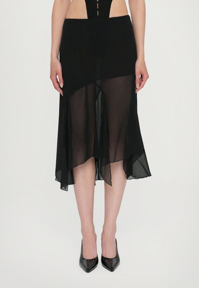 AVAVAV DRAPED SKIRT - Falda acampanada - black