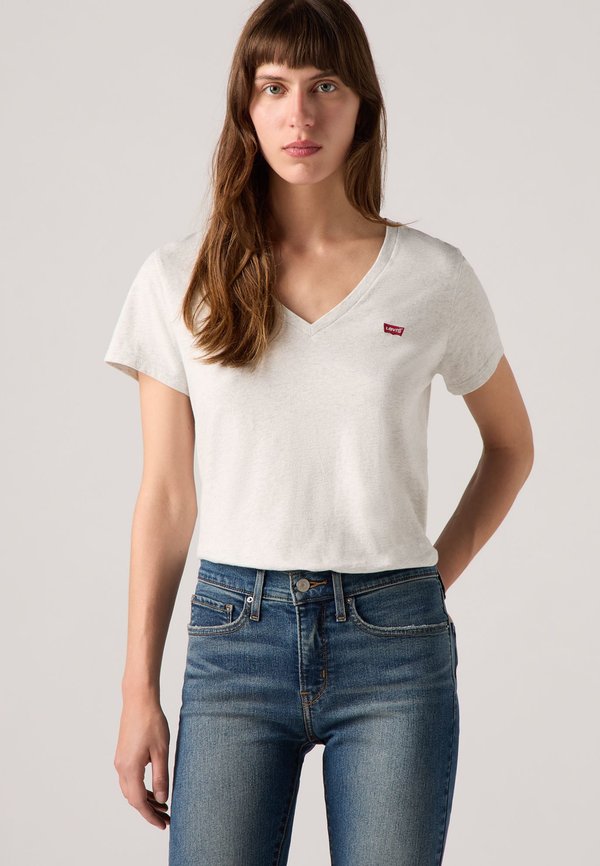 THE PERFECT TEE V-NECK - Basic T-shirt - orbit heather gray