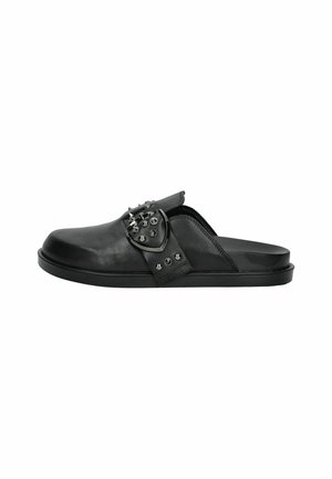 Pantolette flach - blk blk