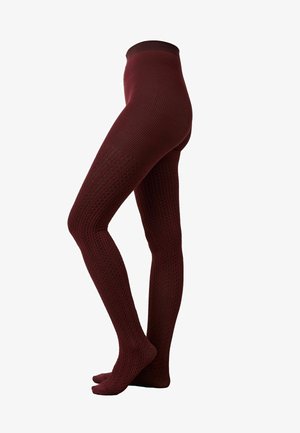 Collant in magenta lavorati a maglia con un motivo testurizzato. Presentano una vita alta e un'area delle dita rinforzata. Materiale elasticizzato per una buona vestibilità.