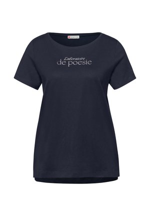 Street One, MIT WORDING - T-shirt print - blau