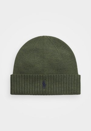 Polo Ralph Lauren SIGNATURE PONY WOOL BEANIE - Berretto - classic olive heather