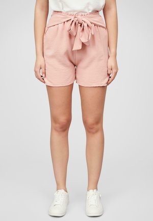 Rosa shorts laget av teksturert stoff med elastisk liv med en frontknute. Har sidelommer og en avslappet passform.