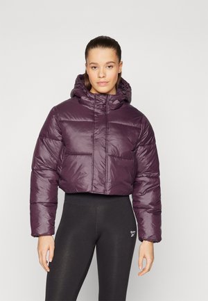 ESSENTIAL CROPPED HOODED PUFFER - Winterjas - deep plum shine