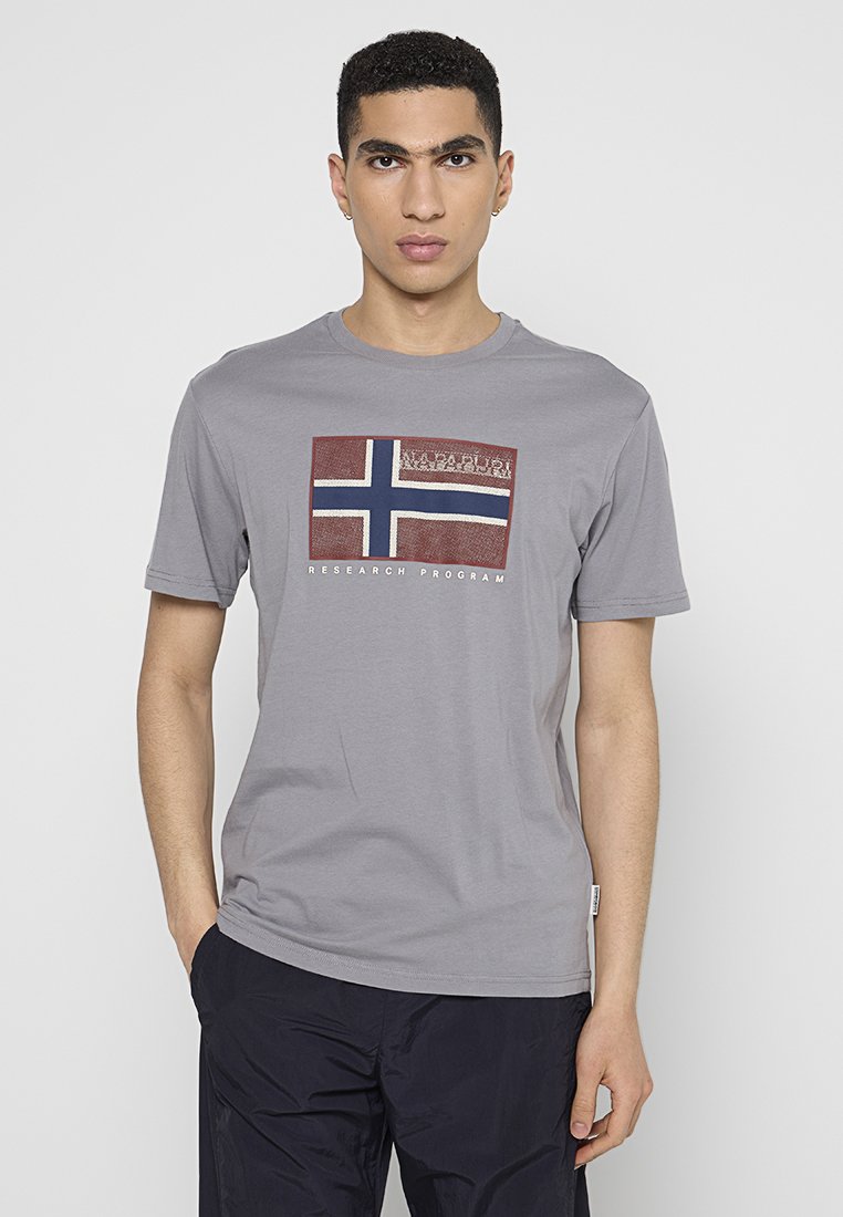 Napapijri T-shirt print grijs Napapijri T-shirt print grijs