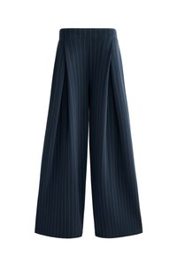SOFT TOUCH WIDE LEG STRIPED WITH FRONT PLEAT - Stoffhose - royal blue