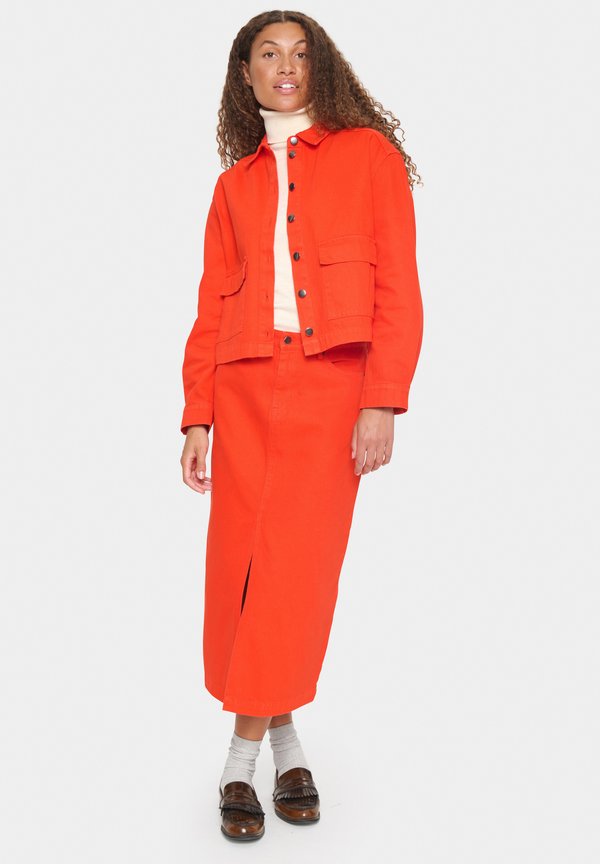 ILUSZ - Denim jacket - flame scarlet4