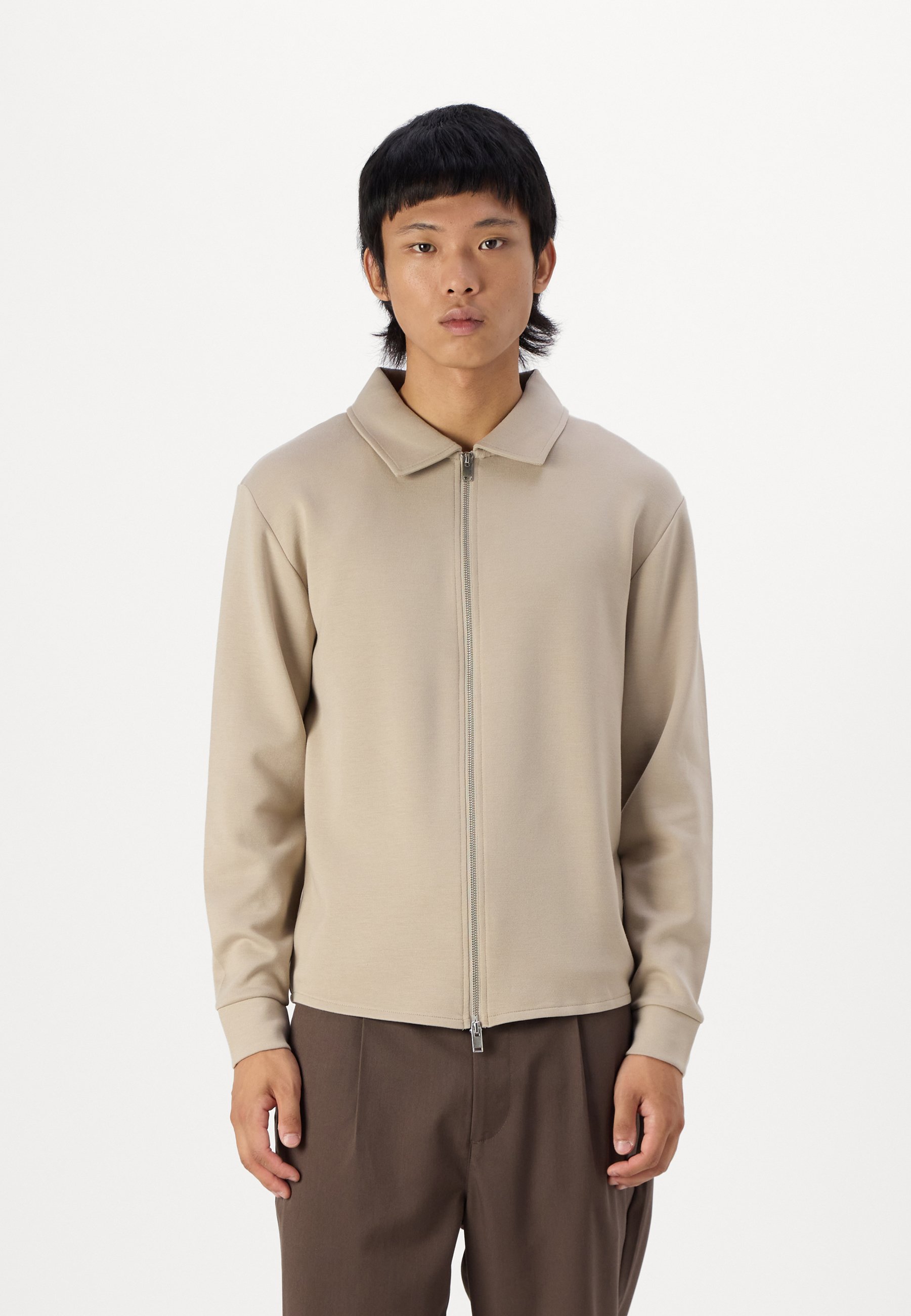 Veste Sweat-shirt Zippée SELECTED HOMME Noos - Coupe Normale, Col Polo - Noir - Décontracté, Quotidien, Sport